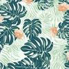 Tropical Leaf Shower Curtain - Nordic Palm Design, Water-Resistant Polyester, Eyelets, Machine Washable, Artistic Bath Decor