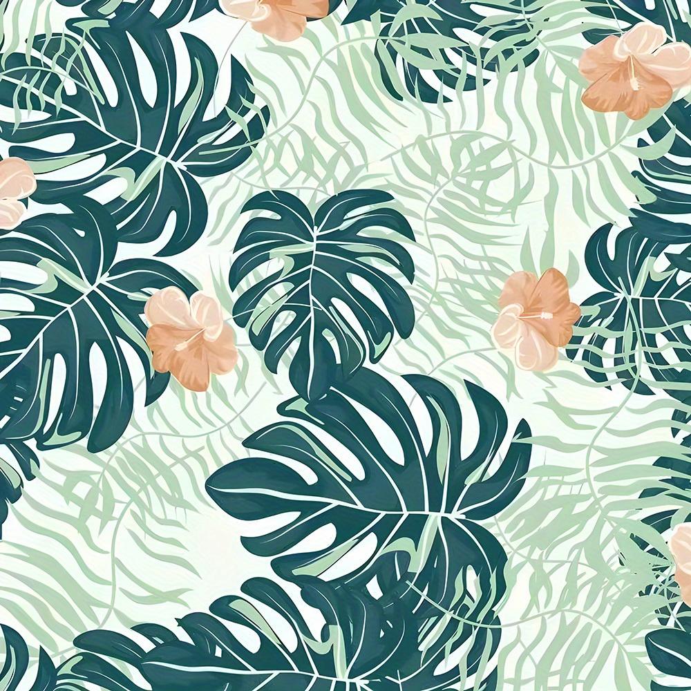 Tropical Leaf Shower Curtain - Nordic Palm Design, Water-Resistant Polyester, Eyelets, Machine Washable, Artistic Bath Decor