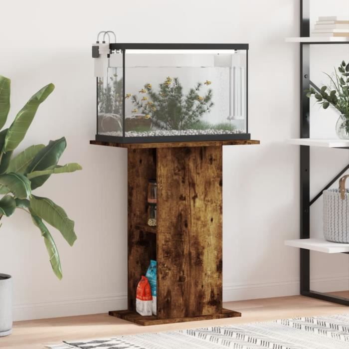 VidaXL Aquarium Stand Smoked Oak 60.5x36x72.5 Cm Engineered Wood 833644