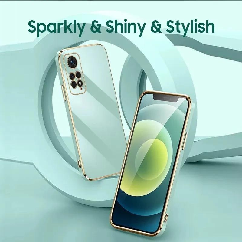 Glossy Plated Phone Case For Xiaomi Redmi Note 8 Pro 11 11S 10 10S 10C 10A 9S 9T 9C POCO X3 X4 Pro 11T 12Lite Plating Silicone Protector Cover