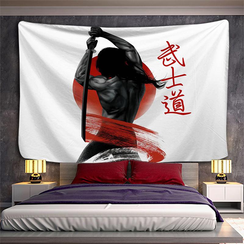 

Древний самурайский аниме кулон в японском стиле различных стилей, украшение из ковровой ткани, макет, плакат, гобелен, художественная стена 100X75CM