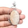 Necklace Fossil Coral Gemstone Handmade Silver Jewelry 3"