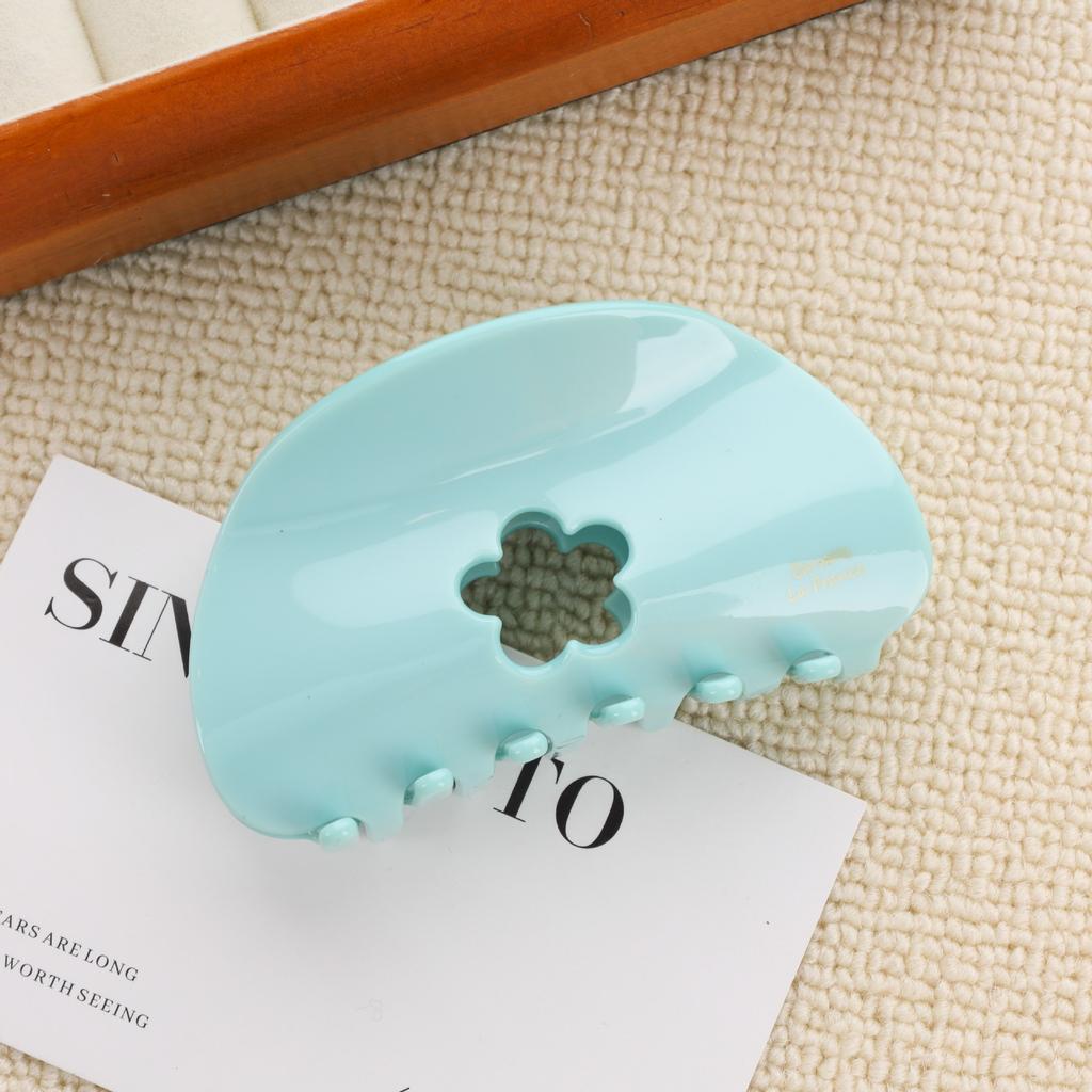 1pc Women's Cute Cream Floret Grab Clip High-quality Acetate Shark Clip Back of The Head Hair Scratch Suitable for Daily Use
