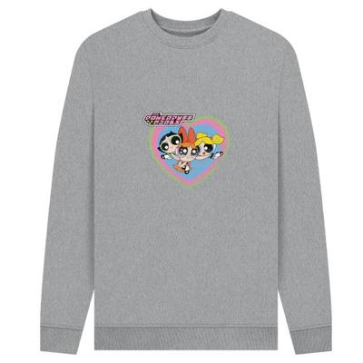 The Powerpuff Girls Unisex Adult Faded Heart Sweatshirt