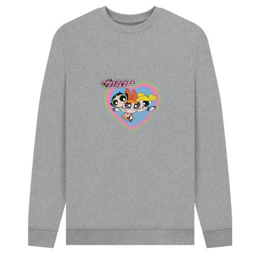 The Powerpuff Girls Unisex Adult Faded Heart Sweatshirt