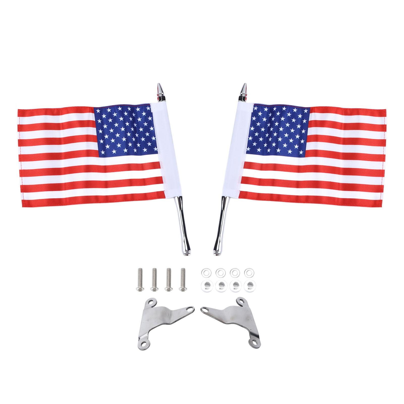 

Trunk Lid Flag Pole Mount Kit with USA American Flag L&R Replacement for Gold Wing Tour DCT 20182020