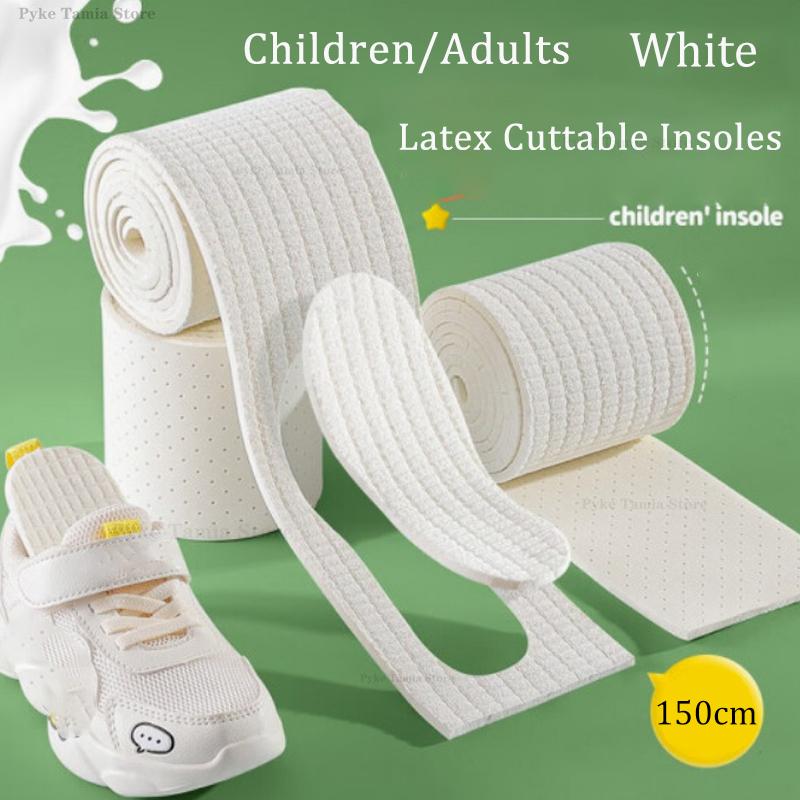

150cm Latex Cuttable Insoles for Adult Kids DIY Universal Feet Sole Insoles Soft Comfortable Sport Shock Absorption Shoe Inserts length 150 cm белый