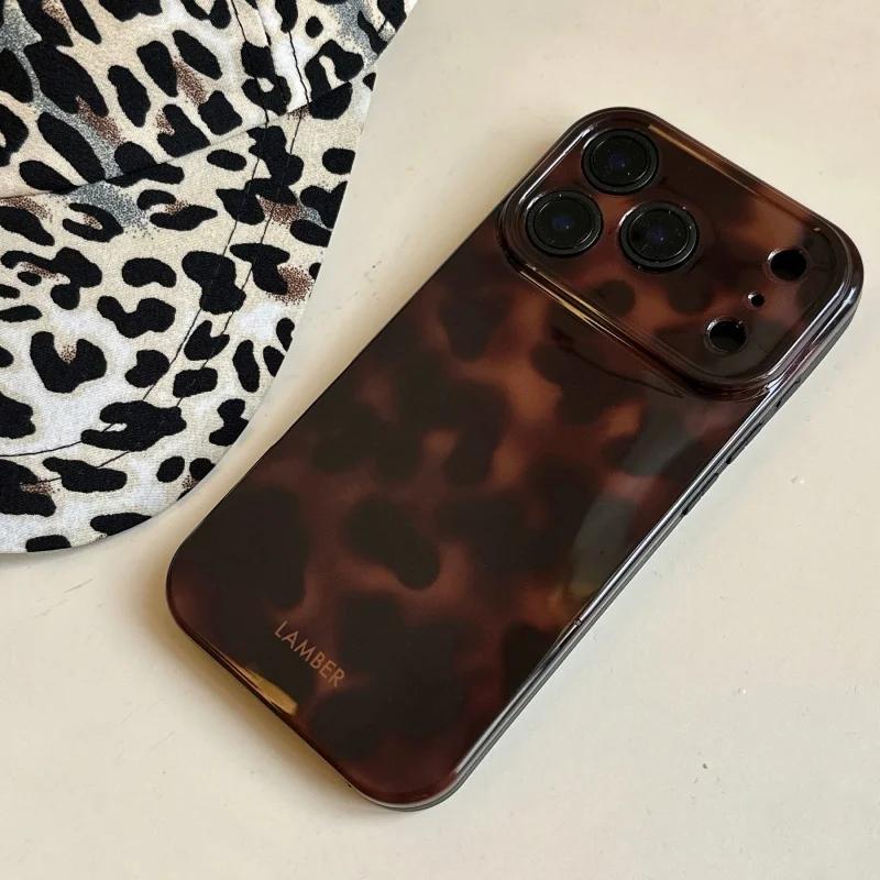 Custodia Protettiva Antiurto IMD Marrone Ambra Retrò per IPhone 17 16 15 14 12 11 13 Pro Max Plus Air Protector Cover Posteriore