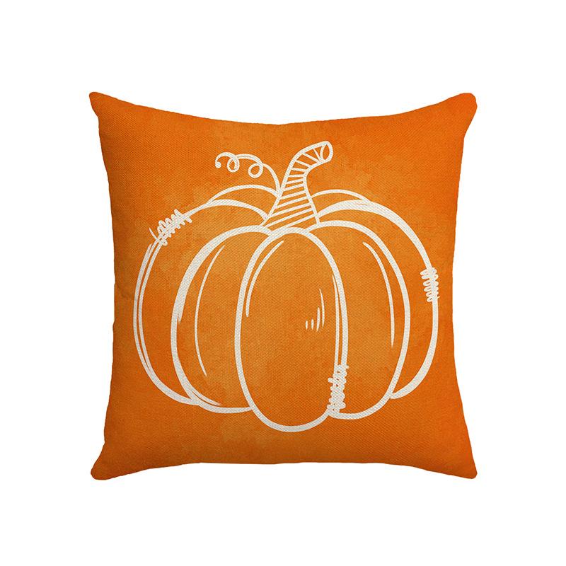 New Autumn Thanksgiving Pillow Cover Home Sofa Cushion Cover Linen Maple Leaf Pumpkin Car Pillow