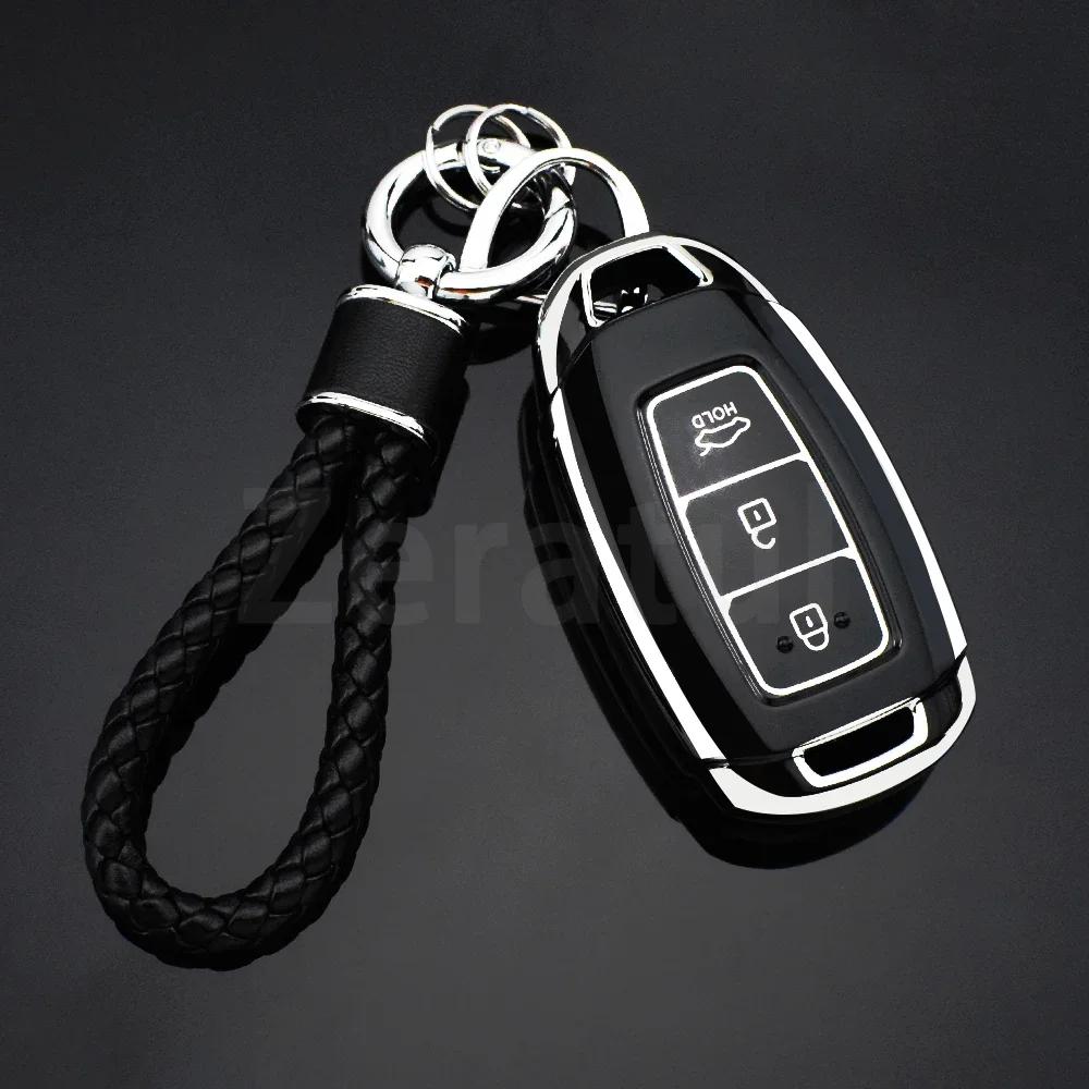 3/4/5 Buttons Car Key Case Cover Fob For Hyundai Kona Creta I20 I30 Ix35 Ix25 Elantra Grandeur Accent Solaris Sonata Palisade