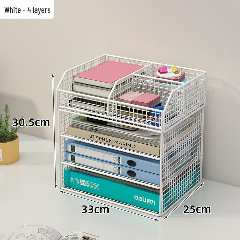 Multi-layer Desktop File & Bookshelf Organizer