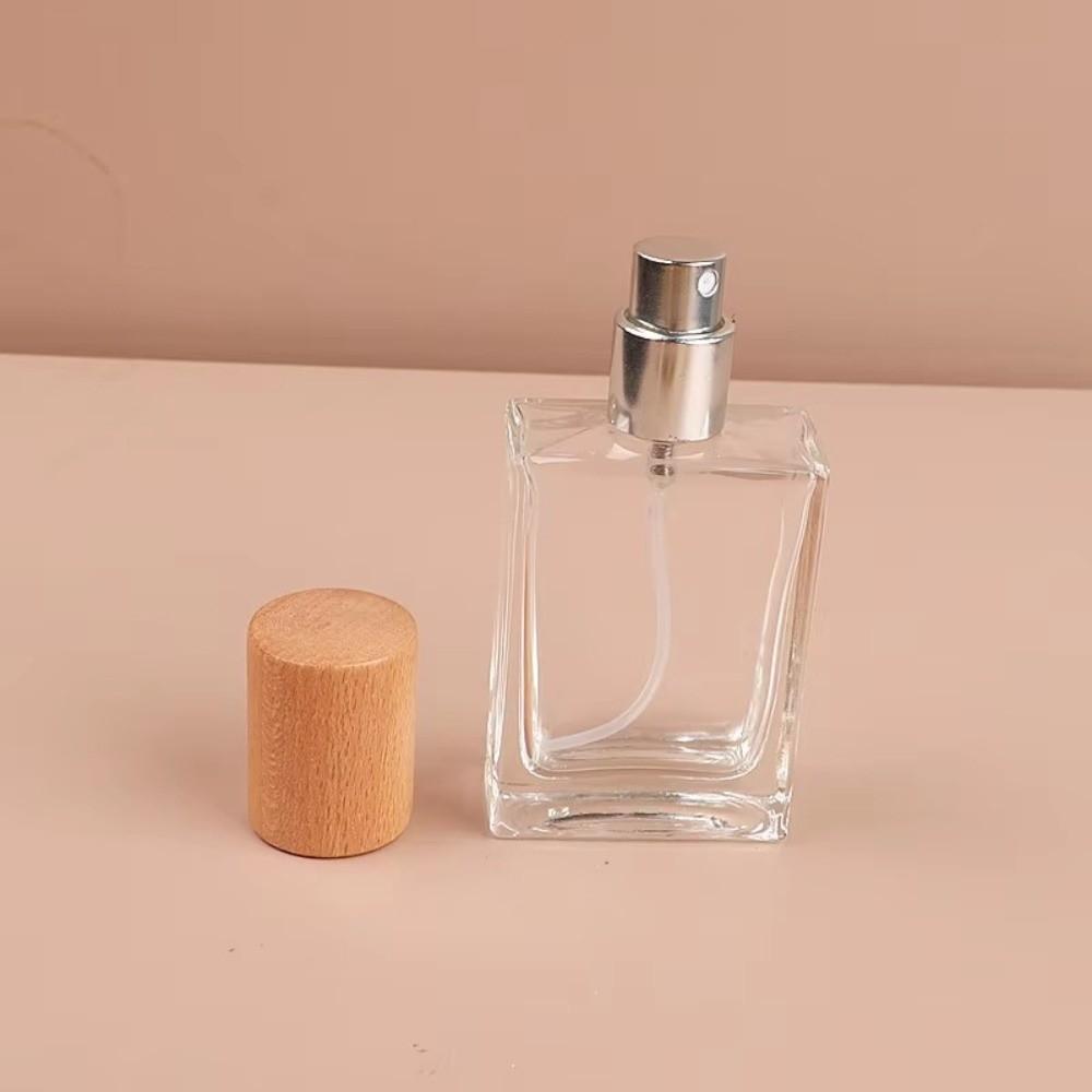 Square Shape Glass Perfume Bottle 30ml Cosmetic Container Portable Refillable Atomizer
