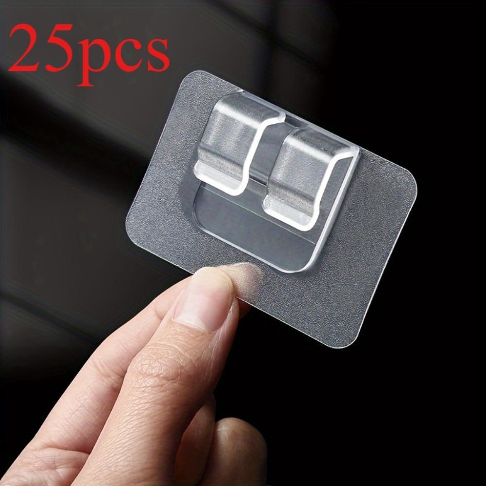 

25 Зажимов для уличного освещения. Не требующий сверления, сверхпрочный, водонепроницаемый и устойчивый к УФ-излучению для праздничного декора. чистый