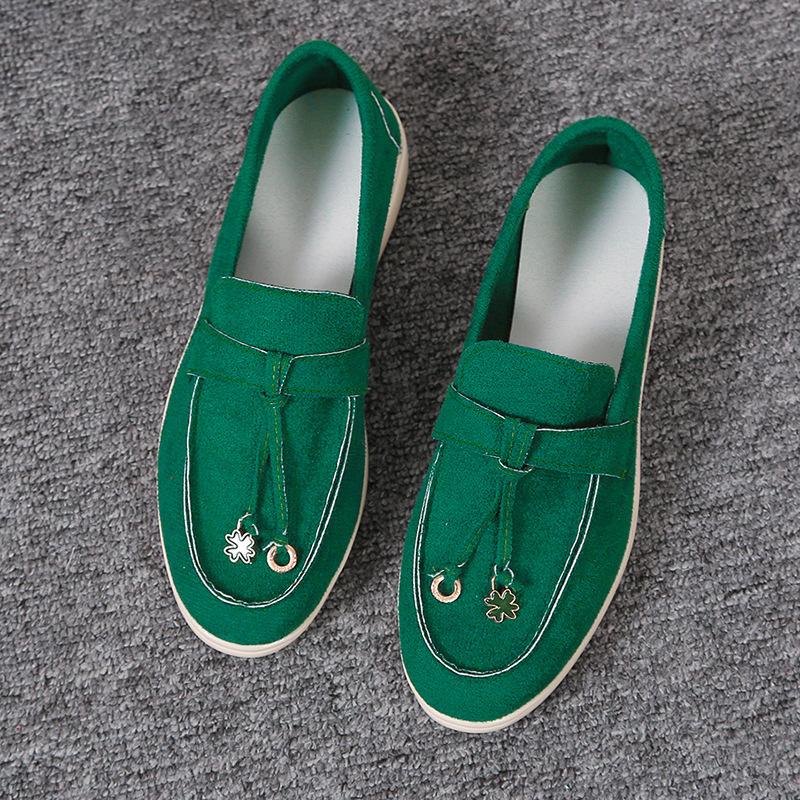 Foreign Trade 2025 Large Size Women's Shoes 43 Soft-soled Loafers Flat-soled Casual Doudou Shoes One-pedal Lazy Women's Shoes
