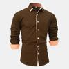 Men's Summer New Loose Print Long Sleeve Shirt Cardigan Beach Shirt