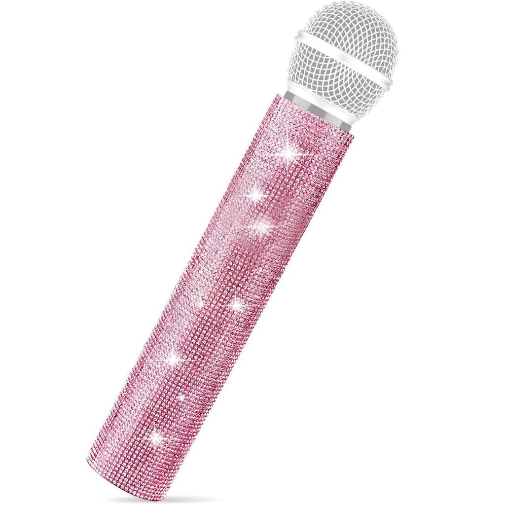 Rhinestone Diamond Microphone Cover for Children's Performance (Prop Only, Mic Not Included)