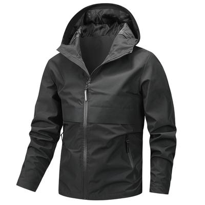Spring and Autumn New Men's Outdoor Sports and Leisure Loose Joker Solid Color Hooded Coat Jacket Men