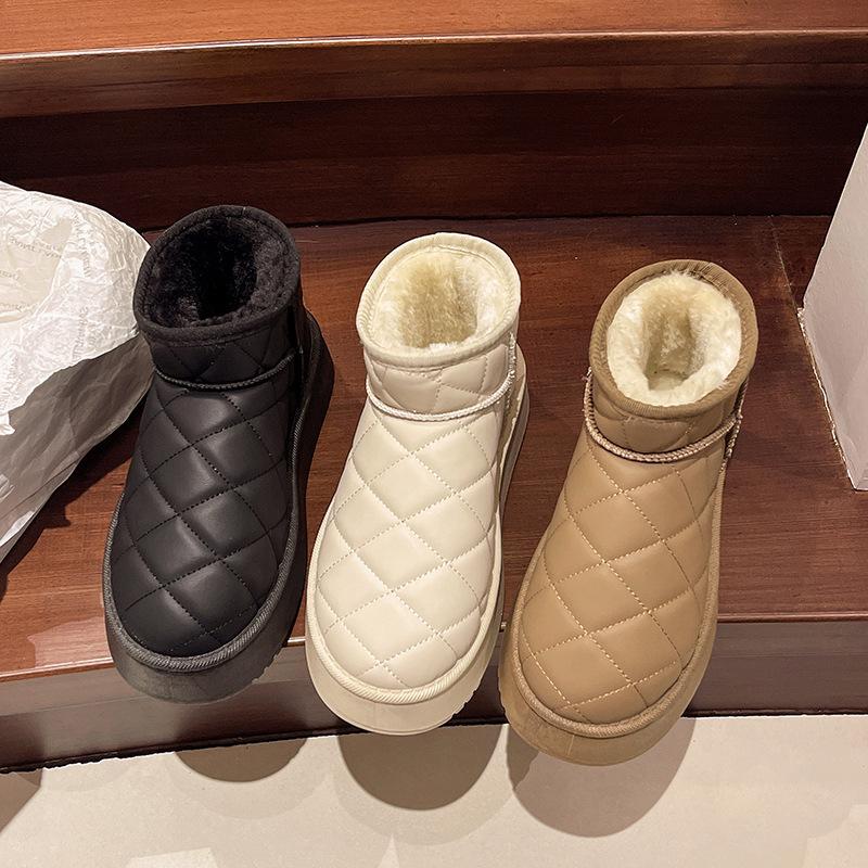 Snow boots women's winter velvet thickened short boots children's 2025 new women's shoes waterproof, non-slip and warm cotton shoes