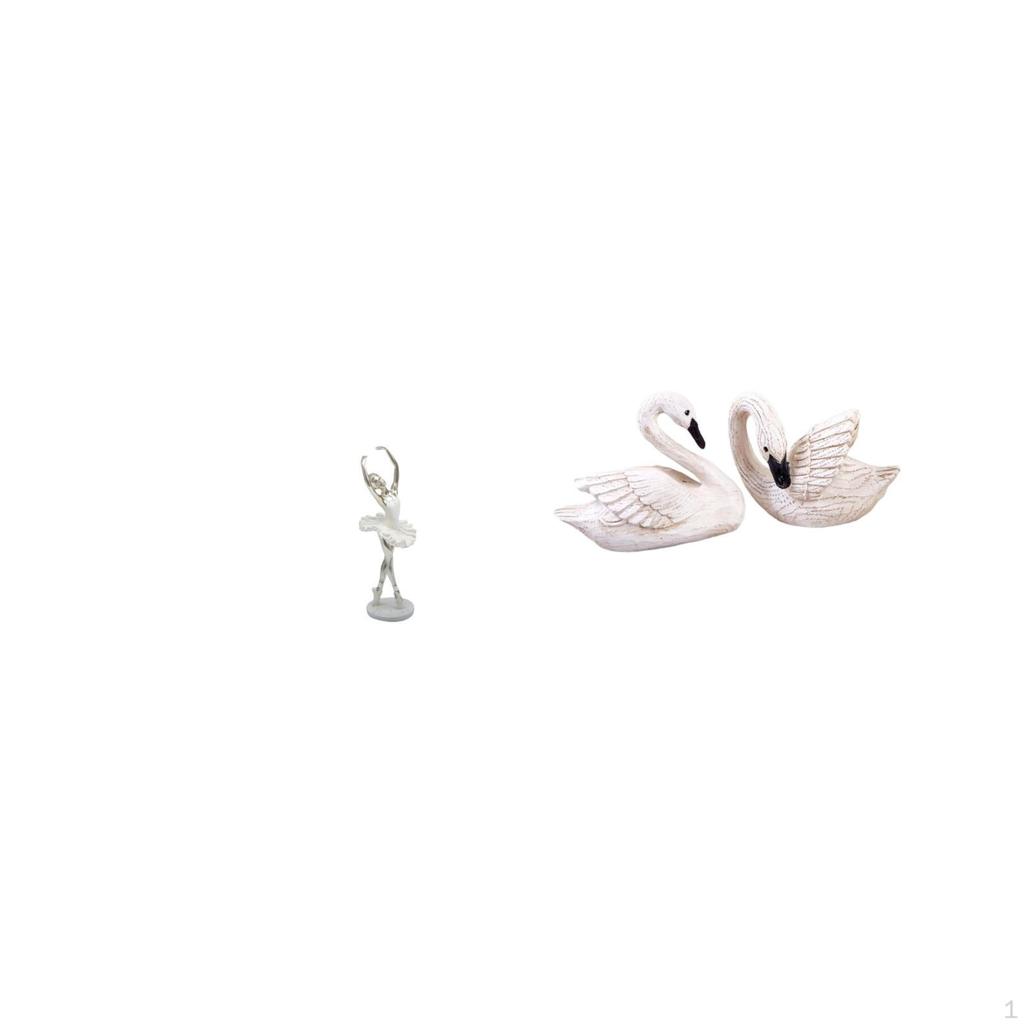 Modern Dancing Girl And Swan Figurine Art Sculpture Creative Resin Desktop Ornament for Bedroom