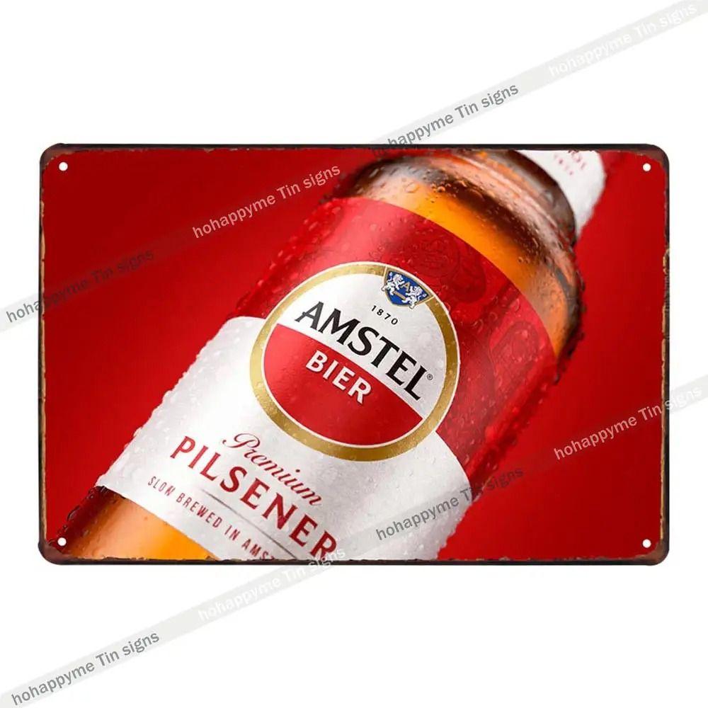 Vintage Beer Metal Tin Sign Rectangular Iron Wall Art Home Decor 20x30 Cm