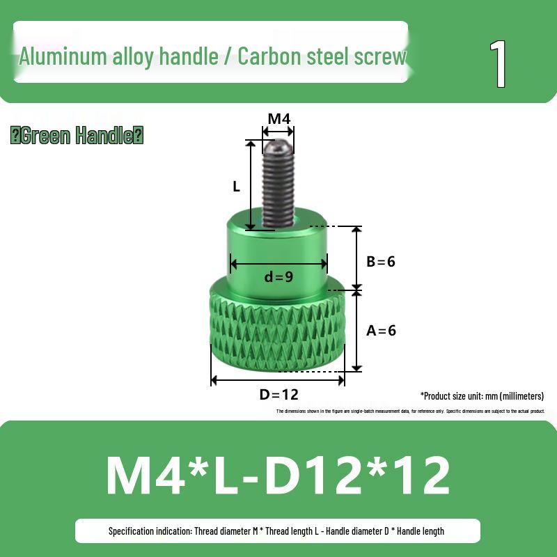 M3M4 Aluminum Alloy Hand-Tightening Flat Head Knurled Adjustment Screw Bolt