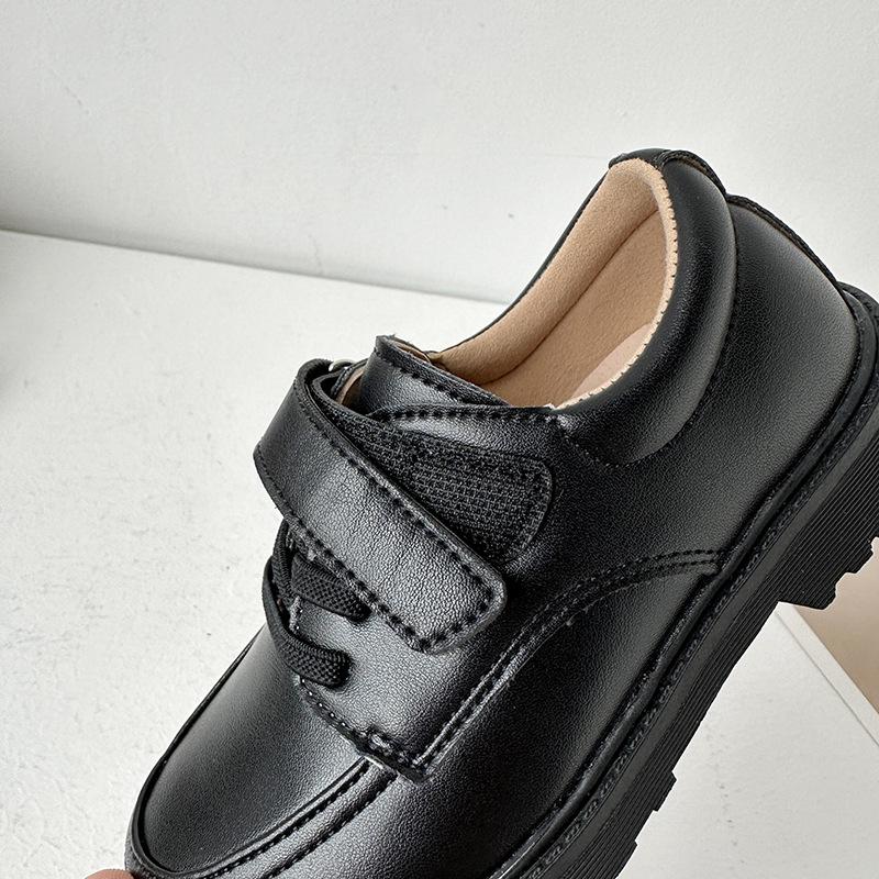 Vintage Classic Boys Leather Shoes Soft Sole Children's British Style Boys Show with Suit Black Shoes