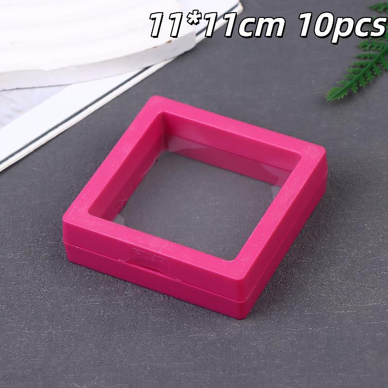 10Pcs Transparent Floating Display Box Plastic Film Jewelry Packaging Box Jewelry Necklace Ring And Collectible Storage Box