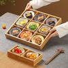 Bamboo Nine-Compartment Snack Tray for Dried Fruits and Hot Pot Side Dishes