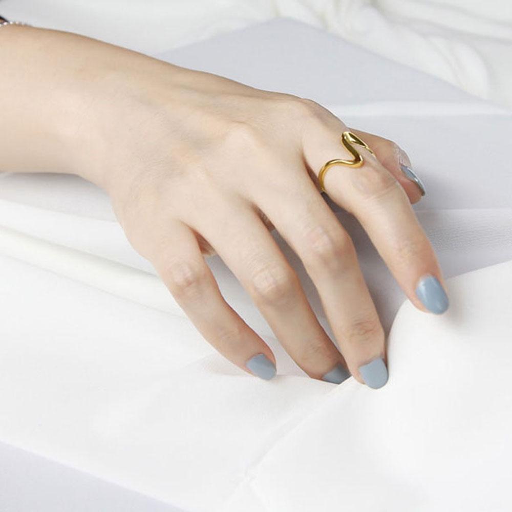 Women Girl Thumb Ring Smooth Waves Thin Party Jewelry Fashion Accessories Finger Ring Opening Ring