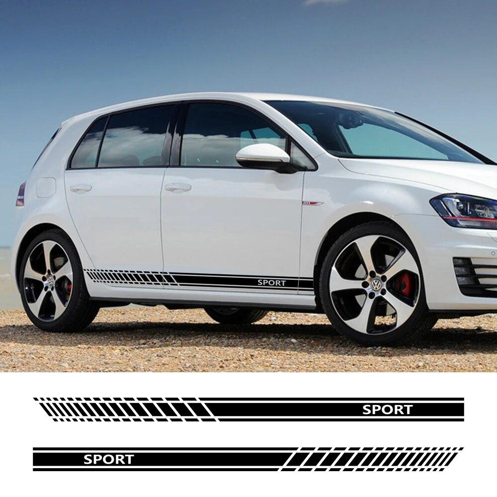 Sportovní dveře Boční sukně Pruhy Samolepky GTI Autopříslušenství pro Volkswagen VW Golf 7 5 4 3 6 2 1 MK7 MK5 MK2 MK6 MK4 MK1 MK3