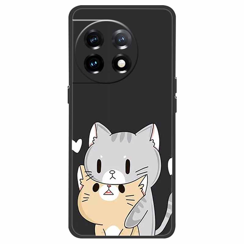 For OnePlus 11 5G Case One Plus 11R Flower Marble Black Bumper Soft TPU Silicone Cover for OnePlus 11 / 11R 5G Phone Cases Capas