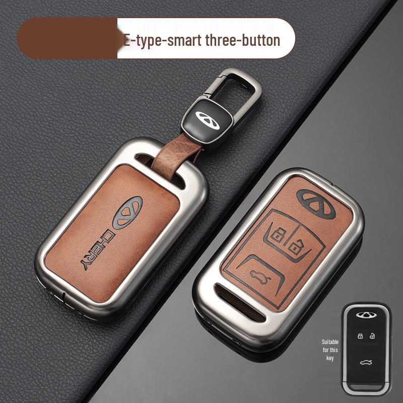 Chery Car Key Cover: Fits Tiggo, EQ1, QQ Ice Cream, Arrizo E - Small, Secure Metal Shell with Hanging Buckle