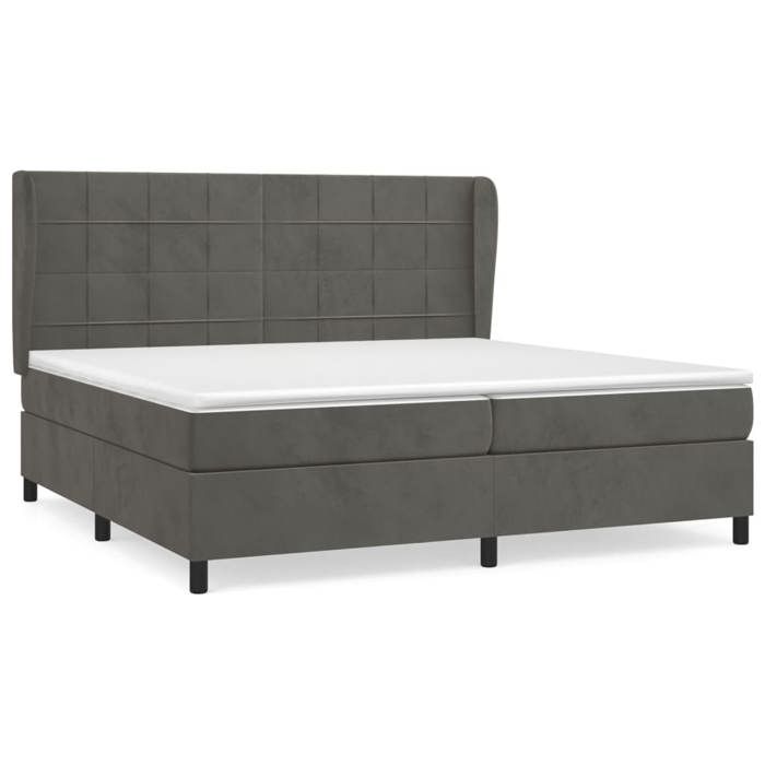 Maison Exclusive - Rete a doghe per letto e materasso Grigio scuro 200x200cm Velluto