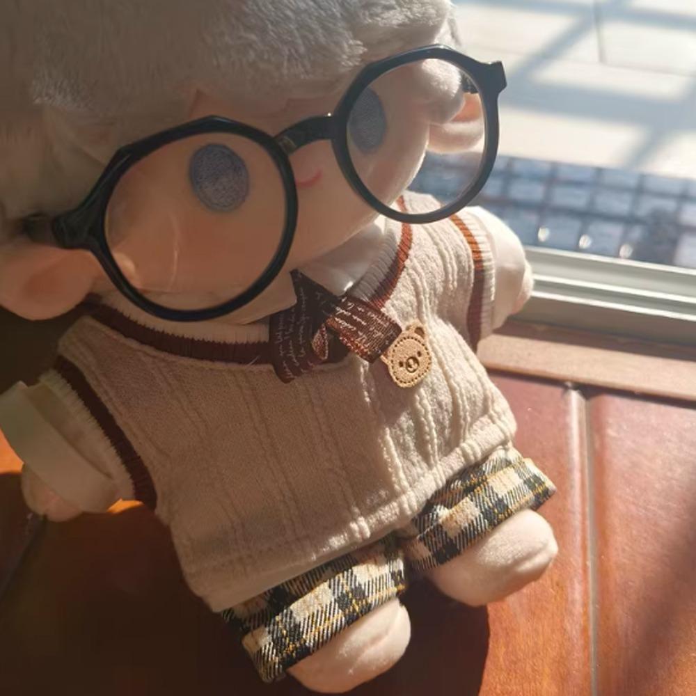 1 set School Uniform 20cm Cotton Doll Clothes Knitted Vest Plush Doll Clothes Doll Accessories