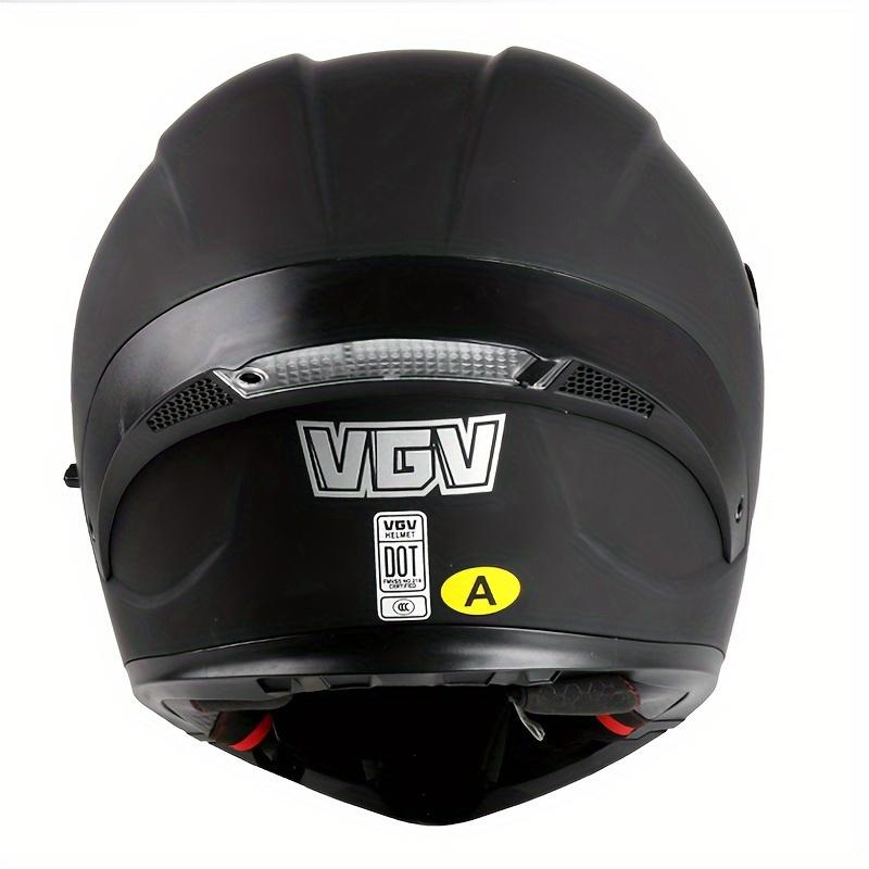 Motorcycle Flip Helmet for Men & Women - All-Season ABS Safety Helmet with Large Tail Wing & Built-In Tail Light,