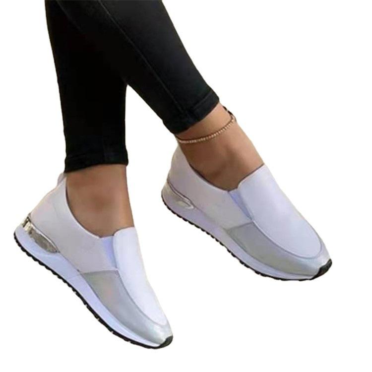2025 Foreign Trade Large Size New Flat Bottom Color Matching Casual Single Shoes Low Top One Pedal Student Shoes Spot