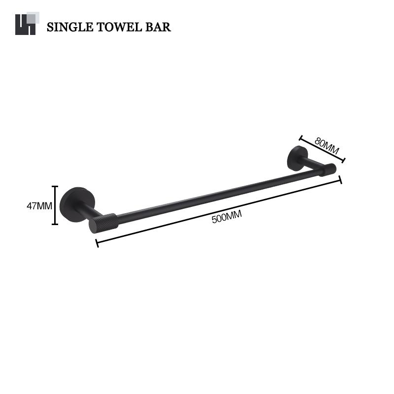 Matte Black Bathroom Accessories Knurled  Towel Bar Bath Robe Hook  Bathroom Hardware Set Shelf for Towels Paper Tissue Hol