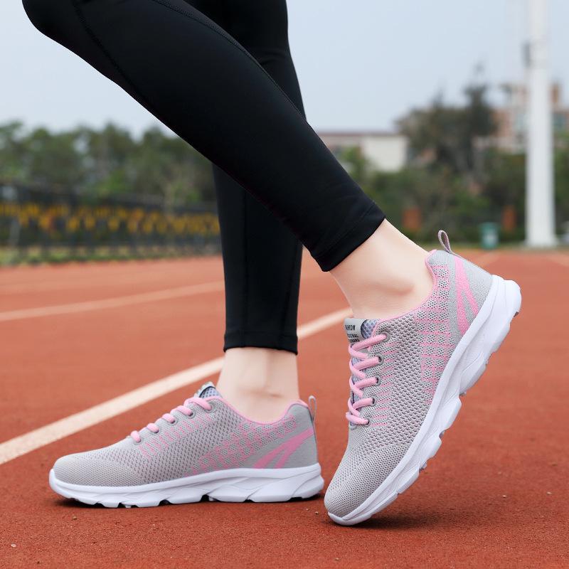 Damenschuhe in Übergröße, Damen-Sneaker, Sommer, fliegend, gewebt, atmungsaktiv, lässig, trendig, Damenschuhe, leichte Laufschuhe