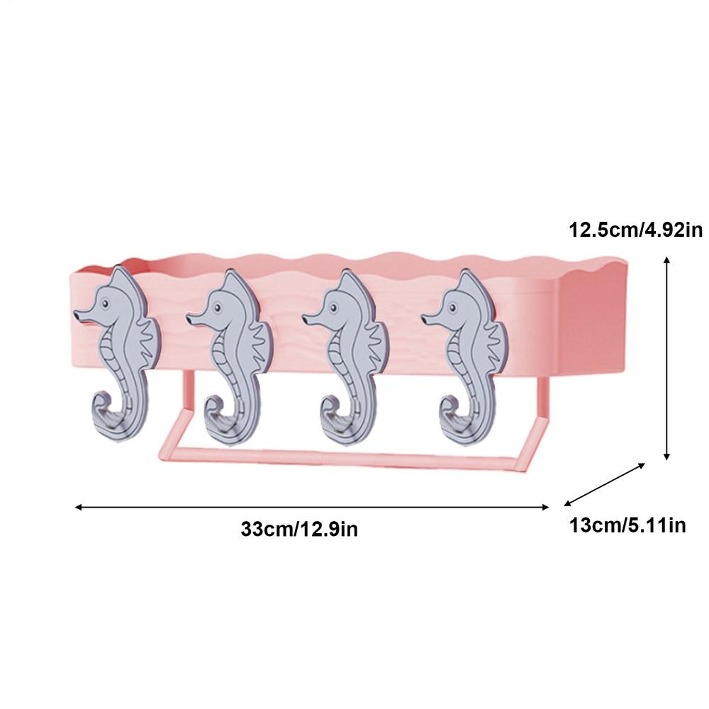 

Adhesive Shower Shelf Adhesive Bathroom Shelves Waterproof Organizer Basket Holder With Hooks For Toilet Kitchen Living Room рожевий