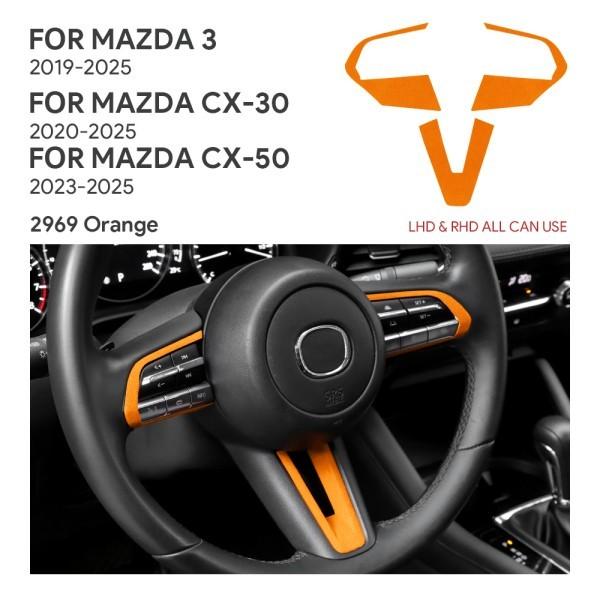 

Top Suede Trim LHD RHD Sticker For Mazda 3 Axela BP 2019-2025 2025 CX30 CX-30 2020-2025 CX50 CX-50 2025-2025 Car Steering Wheel