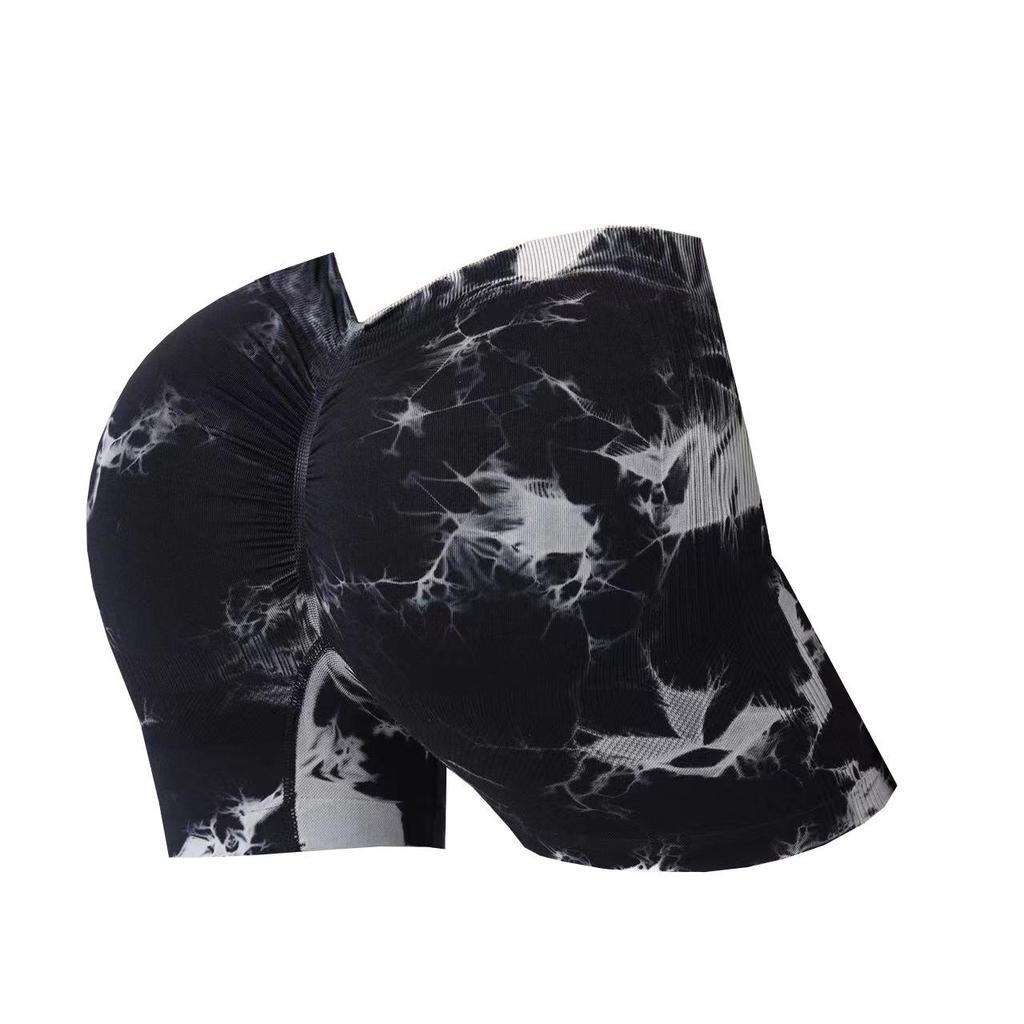 Peach Butt Lift High Waist Tie-Dye Yoga Shorts - Tummy Control Slimming Sportswear