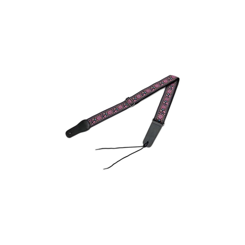 HOSCO Guitar Strap, Jacquard Weave, 99-160cm/5cm Width, Red, STR-DG42-RD