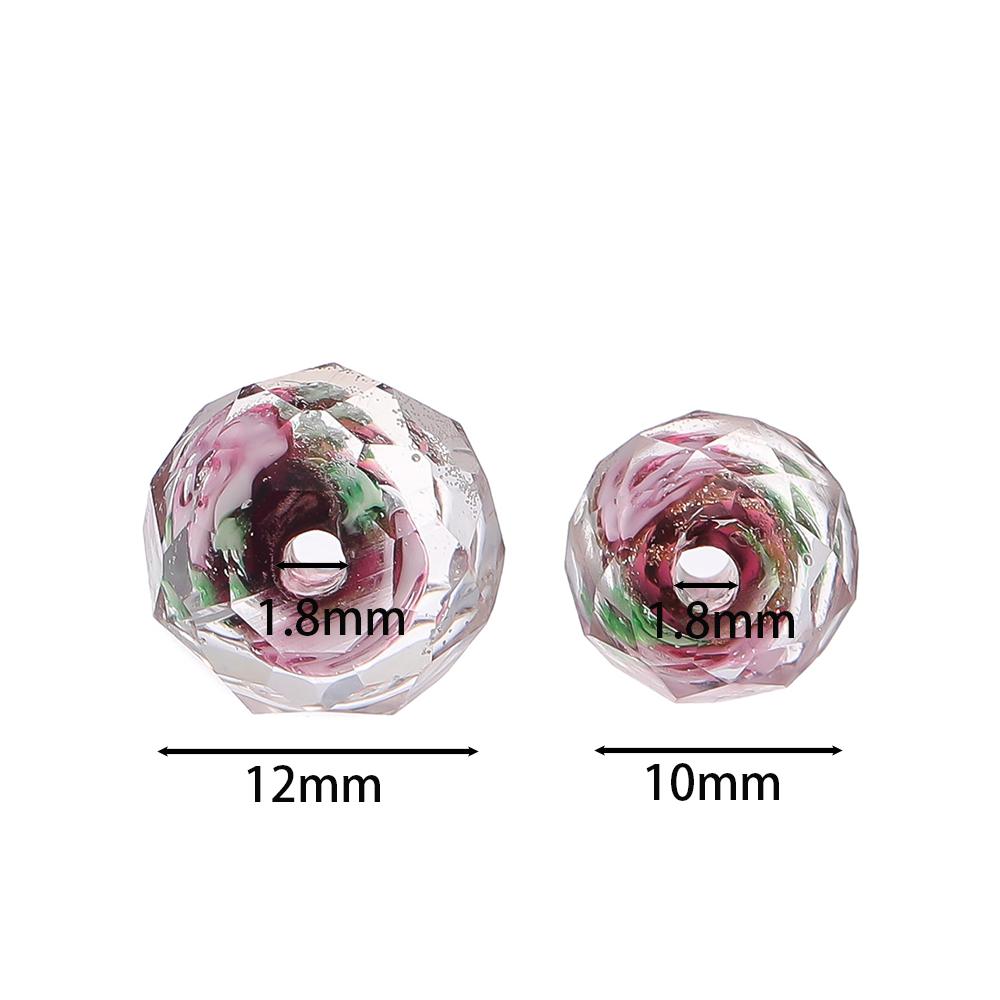 10pcs 10/12mm Faceted Glass Flowers Beads Loose Spacer for DIY Bracelet Necklace Keychains Jewelry Making Accessories Supplies