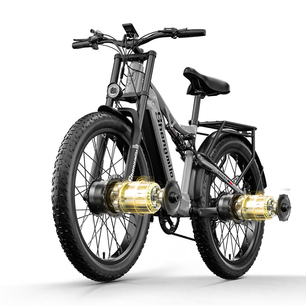 Shengmilo S600 Electric Bicycle 2000W Dual Motor 48V17.5AH Electric Bike 26 Inch Fat Tires E-Bike For Adult Mountain Ebike