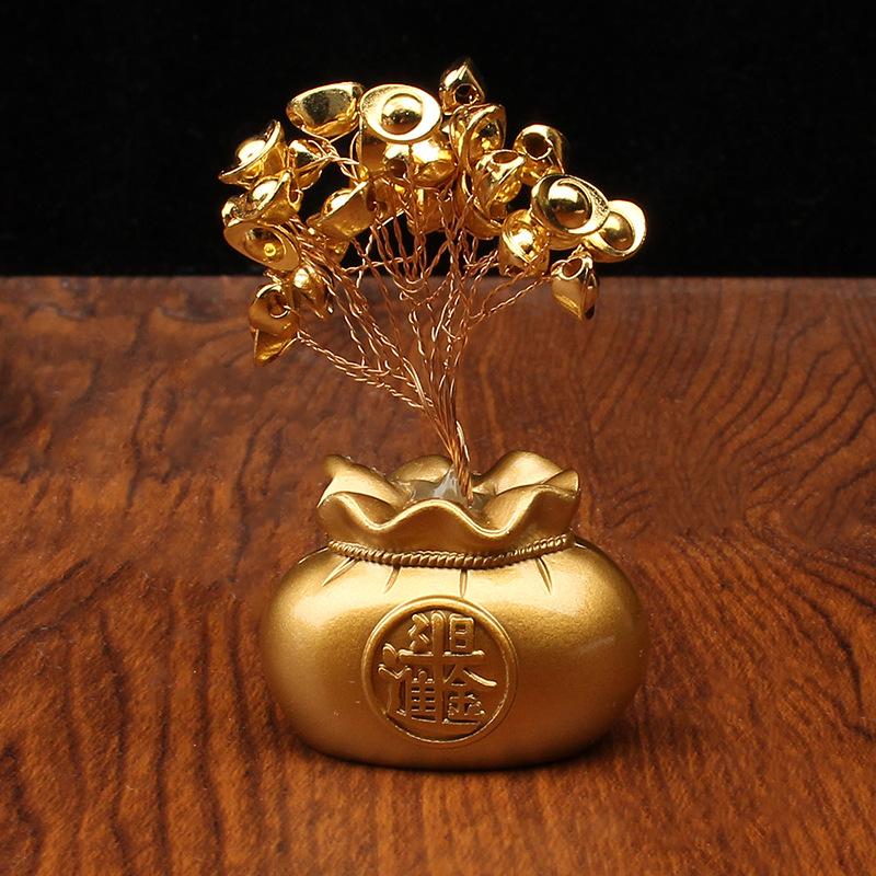 Make a fortune money bag tree ornament, make money every day, money bag creative desktop decoration, new home entrance car ornament gift
