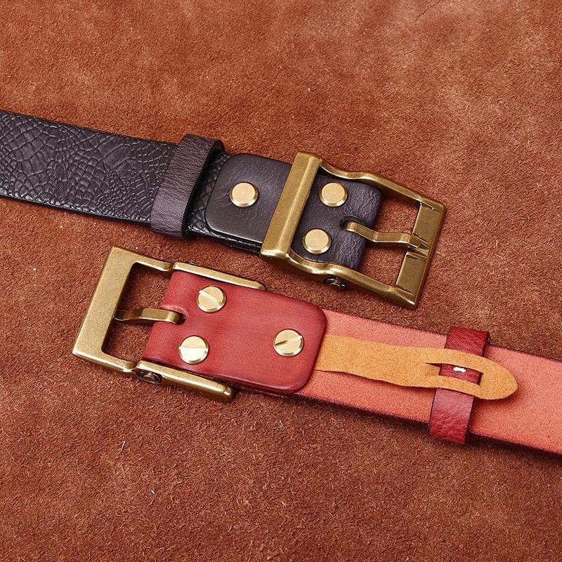 Retro Kalınlaştırılmış Kabartmalı Ejderha Pulu Desenli İlk Katman İnek Derisi Kemer Erkek Hakiki Deri Trend Çok Yönlü Rahat Kot Kemer Erkek