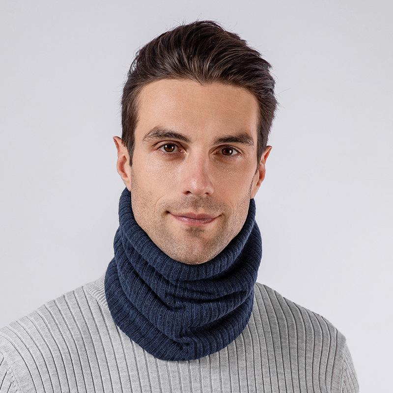 Verdickter, warmer, mit Fleece gefütterter Halswärmer für Herren und Damen im Herbst und Winter, Unisex, All-Match-Halswärmer aus einfarbiger Wolle