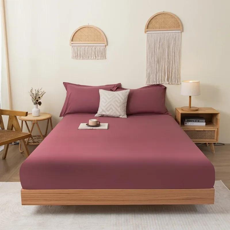 

120/150/180/200см Простирадло на резинці Чиста бавовна Наматрацник Покривала Еластична постільна білизна М яке простирадло (Наволочка на замовлення) 150cmx200cm