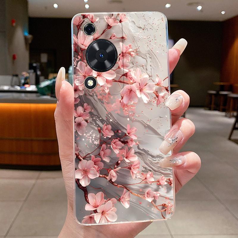 For Huawei Nova Y63 Case NovaY63 Y 63 Phone Cover Clear Silicone Fashion Flower TPU Soft Cases for Huawei Nova Y72s Back Shells
