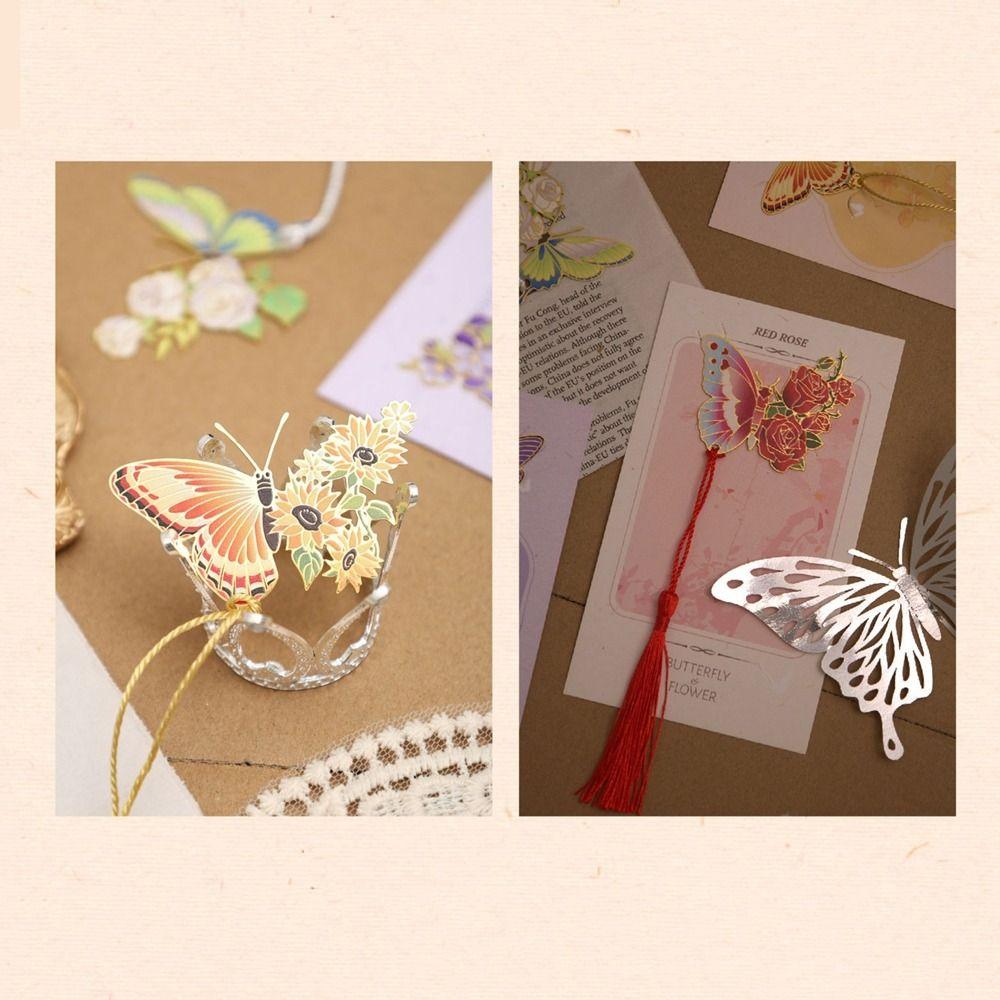 Tassel Metal Bookmark Metal Book Clip Retro Butterfly Bookmark  Teacher